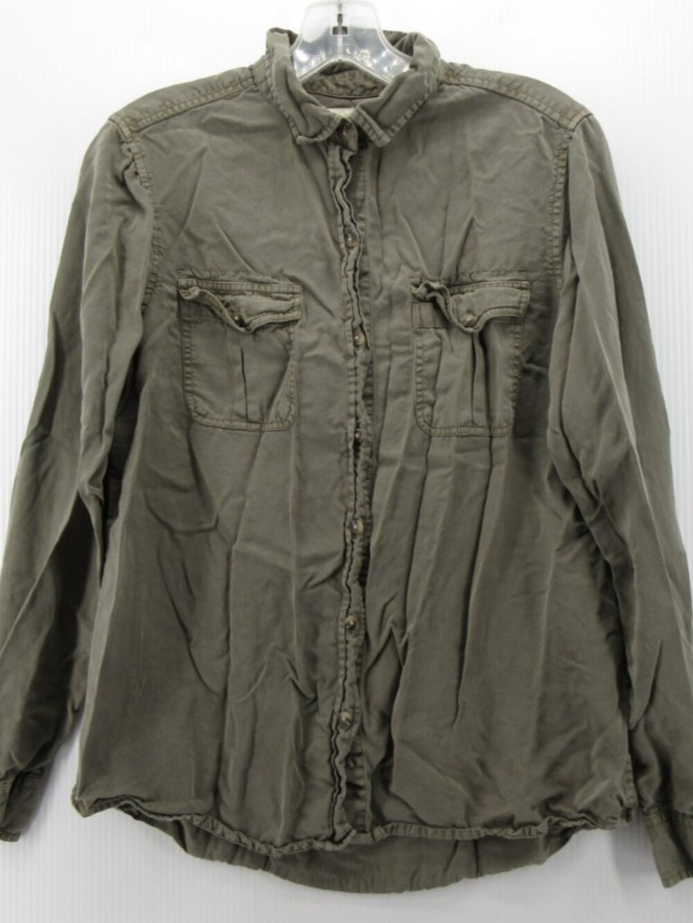 Marine Layer Top Small Olive Shirt Button Up Utility Flap Pockets